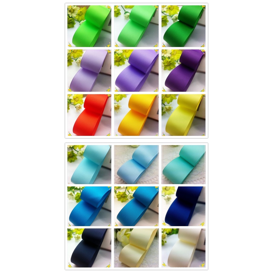 1 นิ้ว [5 ขนาดราคา] 30 สีสีทึบทั้งหมดโมโนโครมสีทึบซี่โครงริบบิ้นห่อเข็มขัด ทําเอง โบว์เข็มขัดวันหยุดห่อของขวัญเข็มขัด