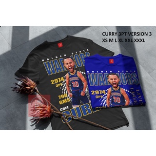 เสื้อยืดผ้าฝ้ายพิมพ์ลายขายดีราคาต่ำสุดเสื้อยืด พิมพ์ลาย Nba STEPHEN CURRY BASKET 3PT V3 GOLDEN STATE WARRIORS JAJE TEE ส