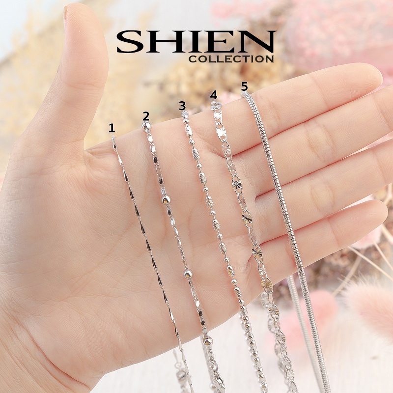 สร้อยคองานทองคำขาว ใส่อาบน้ำได้ ลายใหม่ พร้อมส่ง