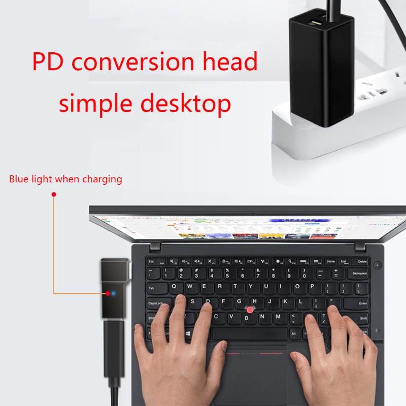 Will อะแดปเตอร์หัวแปลงแฟลช 100W PD Type C เป็น Square Mouth ตัวผู้ สําหรับ Lenovo Thinkpad Lap