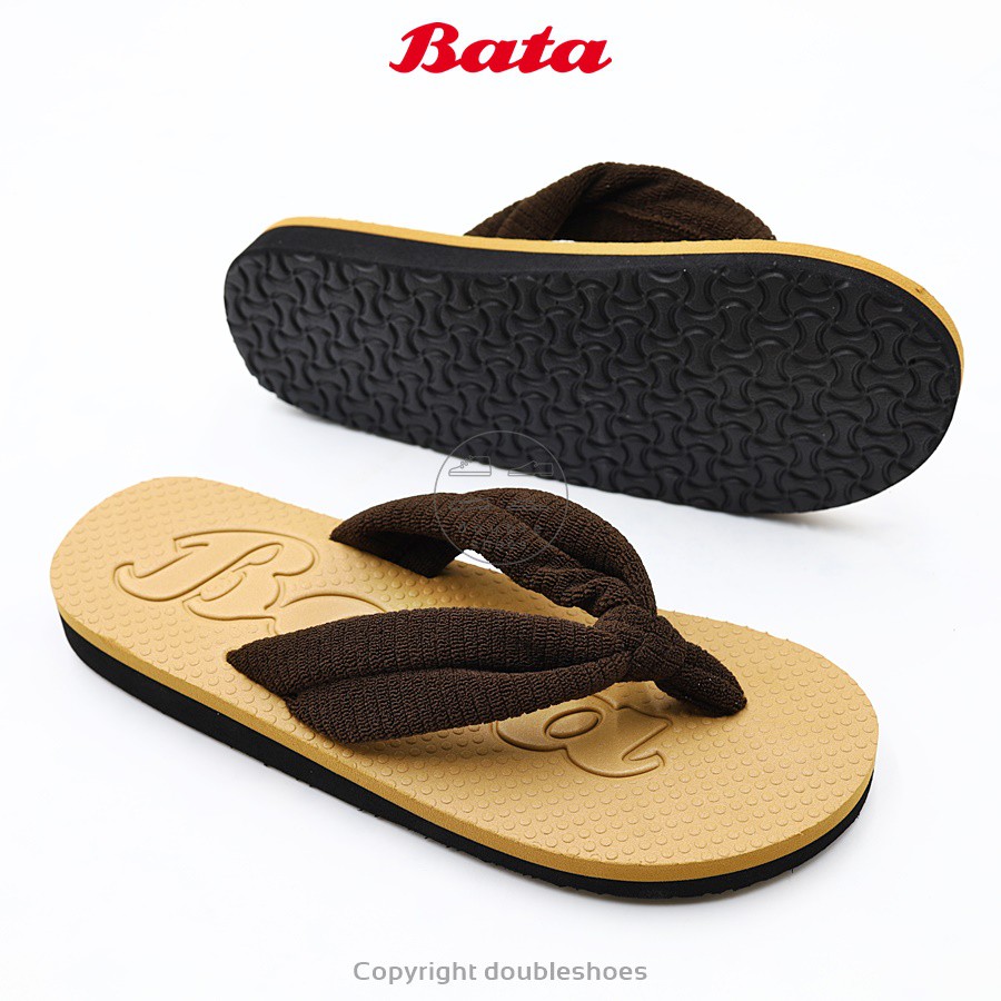 Bata (บาจา) แท้ 100% รองเท้าแตะแบบหนีบ พื้นปุ่มนวด สีน้ำตาล ไซส์ 3-8 (36-41) รหัส 579-4160