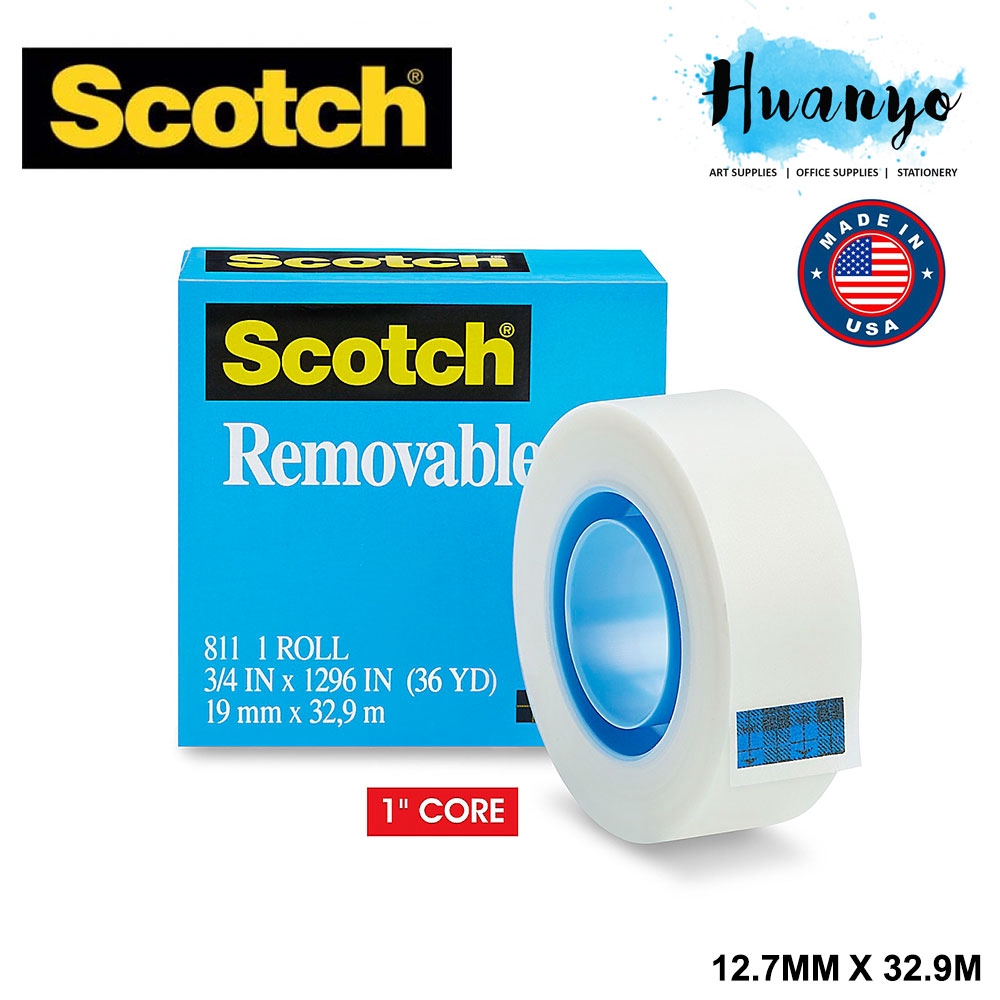 [HUANYO] 3M Scotch 811 เทปกาวแบบถอดได้ (19mm x 33M)