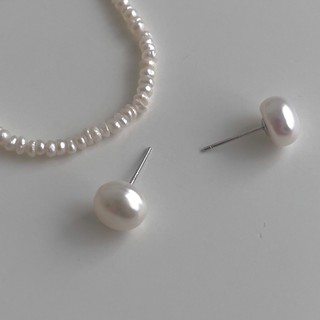 A.piece ต่างหูเงินแท้ ต่างหูมุกน้ำจืด [all silver 925] freshwater pearl stud (188)