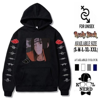 เสื้อกันหนาวมีฮู้ด พิมพ์ลายโลโก้อนิเมะนารูโตะ ITACHI UCHIHA CLAN AKATSUKI สําหรับผู้ชาย