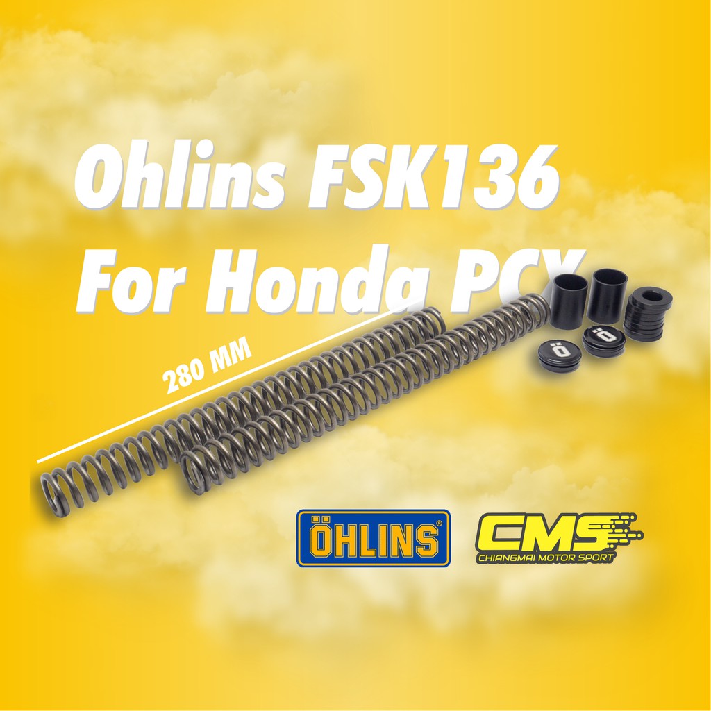 [ใส่โค้ด HAP919DK ลด 70.-]สปริงโช๊คหน้า/สปริงโช๊คแต่ง/โช๊คหน้า Ohlins FSK136 For Honda PCX ปี 2018
