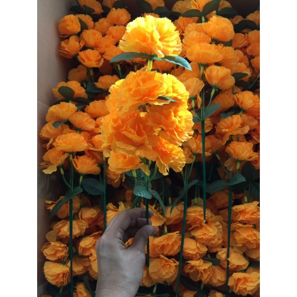 ดอกดาวเรืองช่อ ช่อดอกดาวเรือง 1ชอ10ดอก สีส้มทอง