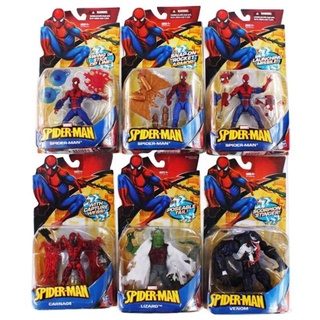 โมเดลฟิกเกอร์ PVC รูปซุปเปอร์ฮีโร่ Marvel Spiderman Venom Carnage Lizard ขนาด 13-15 ซม. 6 แบบ ของเล่นสะสม สําหรับเด็ก