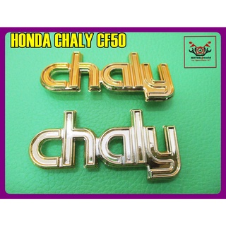 HONDA CHALY CF50 BODY EMBLEM ALUMINIUM "GOLD" DECAL RH&amp;LH SET // โลโก้ติดตัวถัง HONDA CHALY CF50 "สีทอง" ซ้าย-ขวา