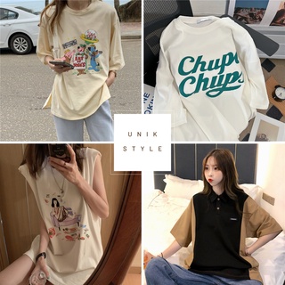 ♥️พร้อมส่งในไทย♥️เสื้อยืด Oversize สกรีนหลากหลายสไตล์ เสื้อยืดราคาถูก เสื้อยืดoversize