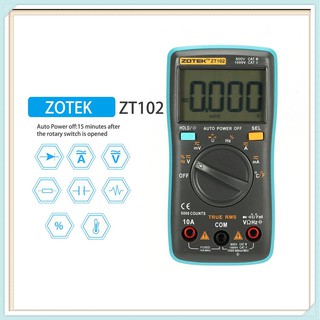 🌹【COD】🌹ZOYI ZOTEK ZT102 มัลติมิเตอร์แบบดิจิตอลอัตโนมัติ ขนาดพกพา 6000 นับ  Zotek Zt 102 Mini 6000 Counts มัลติมิเตอร์ดิจิตอล Ac / Dc สําหรับทดสอบแรงดันไฟฟ้า