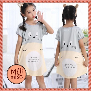 MUIMISC ♥ TOTORO ชุดนอนเด็กผู้หญิง แบบเดรสกระโปรง