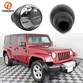 【TokTik Hot Style】ลูกบิดเกียร์รถยนต์ 6 ความเร็ว สีดํา สําหรับ Jeep Wrangler JK 3.6L V6