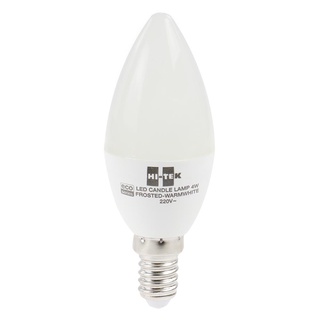 หลอด LED หลอดไฟ LED HI-TEK หลอดจำปา ECO CANDLE 4 วัตต์ WARMWHITE E14 สีเหลือง