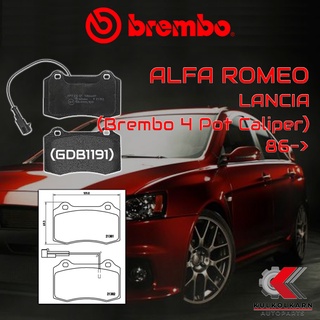 ผ้าเบรคหน้า BREMBO ALFA ROMEO, Lancia (Brembo 4 Pot Caliper) (Same P36 020B) ปี 86-&gt; (P36020B)