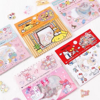พร้อมส่ง💕สติกเกอร์ Sanrio มีหลายแบบ Kitty Melody Kuromi Little Twin Pompom Cinnamon Snoopy