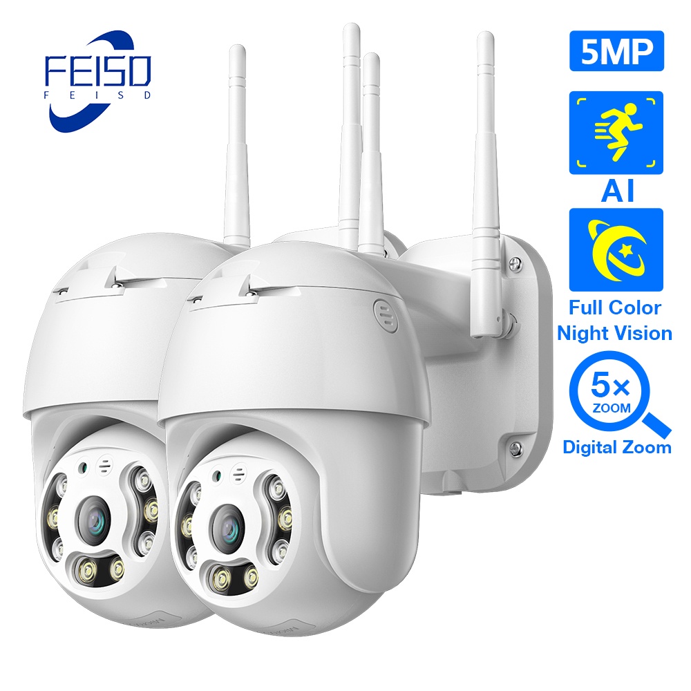 5MP PTZ Wifi IP Camera Outdoor 5X AI Human Detect Auto Tracking ...