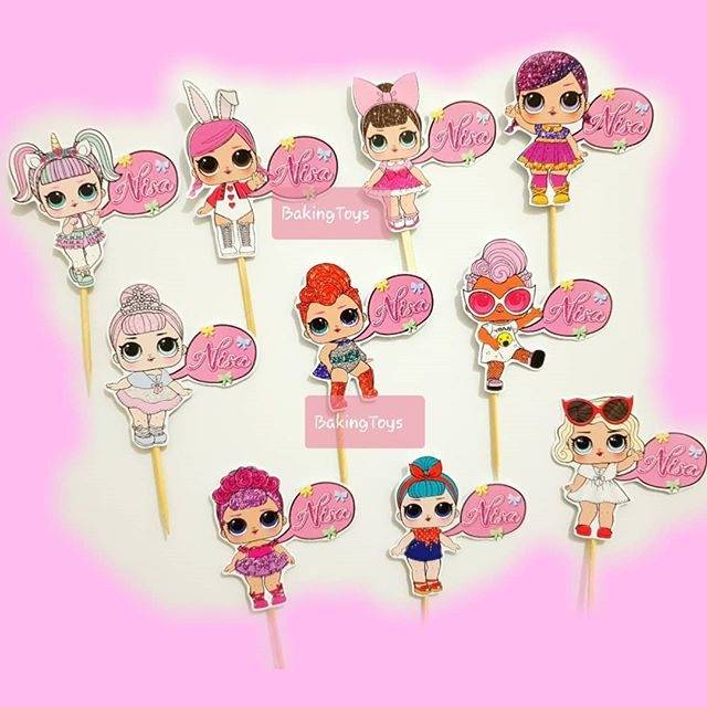 LoL Surprise Birthday Cupcake Topper ชื่อที่กําหนดเอง