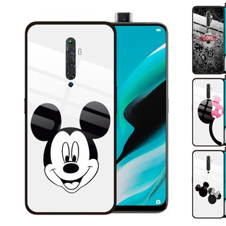 เคสโทรศัพท์ แบบกระจกนิรภัย ลายมิกกี้ มินนี่เมาส์ สำหรับ OPPO Reno 5 Pro 3 4 4G 10X Zoom Reno2 Z F F11 Pro F9 F7