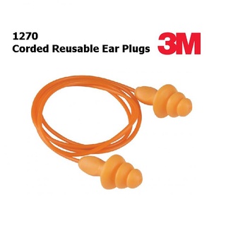 3M 1270 ปลั๊กอุดหู (Ear Plugs) มีสาย NRR 24dB