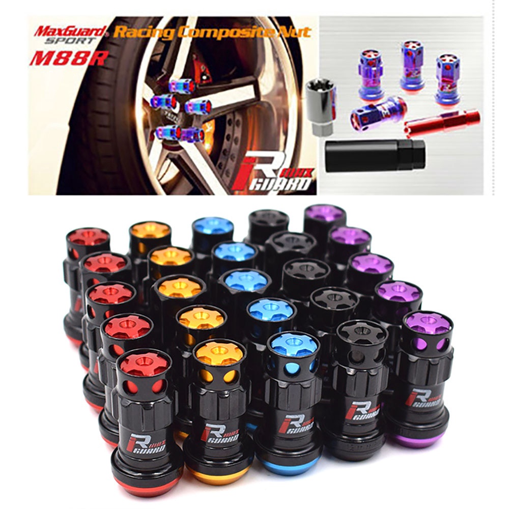 R40 สไตล์ Racing Composite 44 มม.M12x1.5/1.25 ยางล้อ Rims Lug ถั่ว 20 ชิ้น/เซ็ตรถอุปกรณ์เสริม