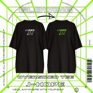 เสื้อยืด โอเวอร์ไซซ์ พิมพ์ลาย J-HOPE BTS เรืองแสง| ฟรีสร้อยคอ + โพลารอยด์ + สติกเกอร์ | เสื้อยืด พิมพ์ลายงานอดิเรก | เสื