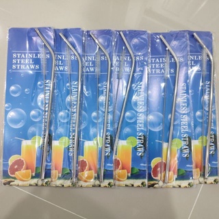 📮พร้อมส่ง📦หลอดเดี่ยว หลอดสแตนเลส หลอดงอ+แปรงทำความสะอาด