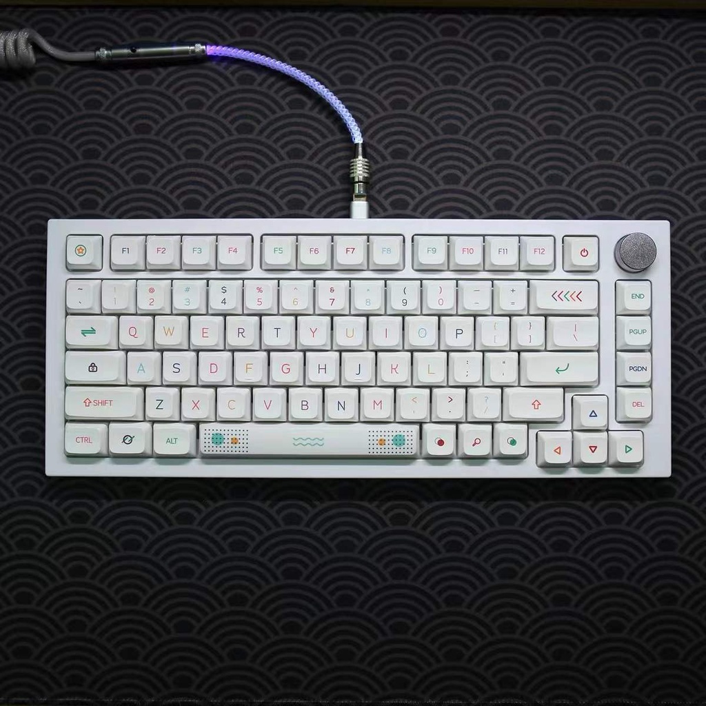 ชุดปุ่มกดคีย์บอร์ด ธีมนีออน ไทย เกาหลี คุณภาพดี 68 84 96 100 104 คีย์ 64 71 87 xda Neon thai keycaps pbt keycaps