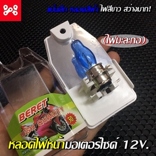 หลอดไฟหน้ามะละกอ หลอดไฟหน้ามอเตอร์ไซค์สีขาว แป้นเล็ก H6M HID 12V 35/35W (1หลอด) หลอดไฟหน้ามอไซค์เเสงสีขาว สว่างมาก