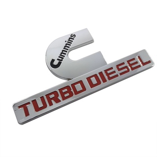 สติกเกอร์โลหะโครเมี่ยม ลายโลโก้ CUMMINS TURBO DIESEL สําหรับติดตกแต่งฝากระโปรงหลังรถยนต์ 1 ชิ้น