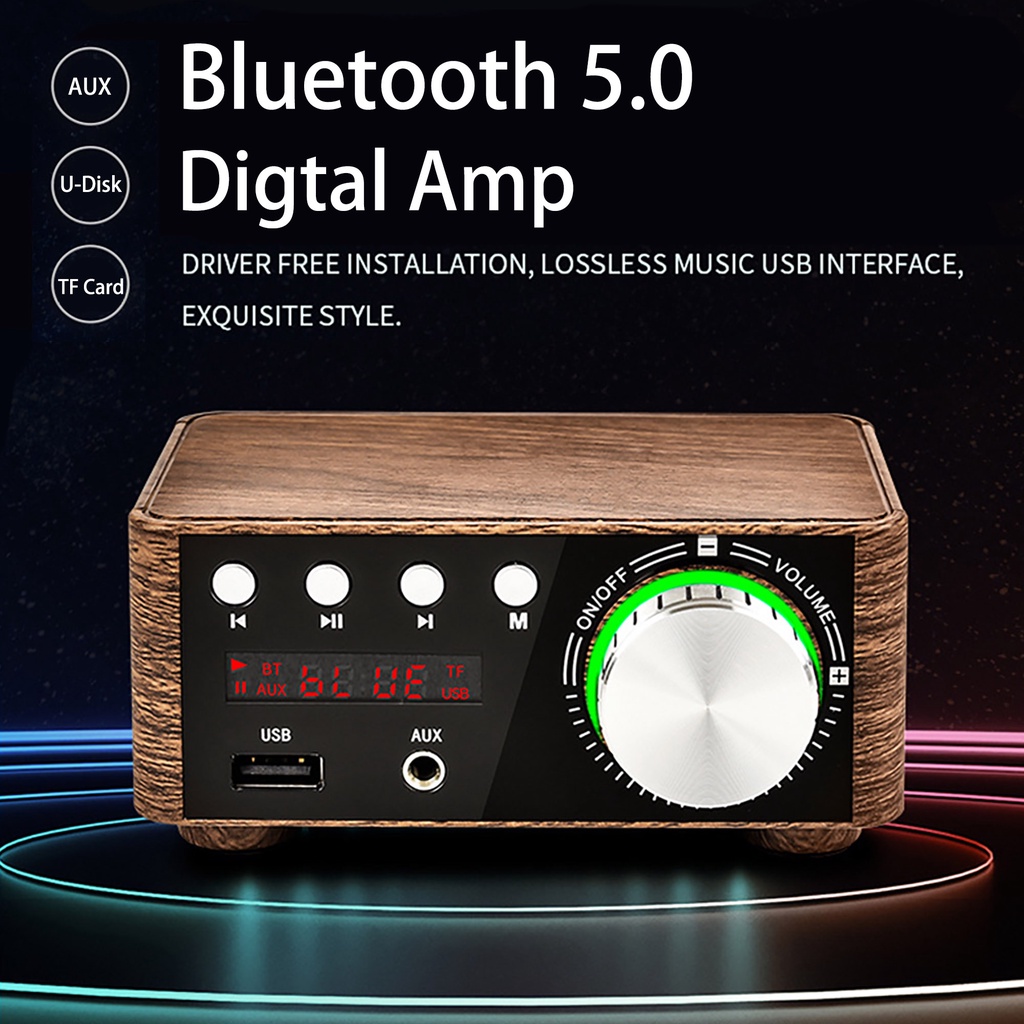 485 บาท เครื่องขยายเสียงดิจิตอล HiFi บลูทูธ 5.0 Class D Amp 50W * 2 USB TF-Card AUX IN สําหรับรถยนต์ Audio