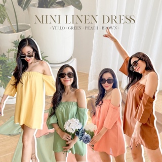 Canwear_Studio ll MINI LINEN DRESS เดรสเปิดไหล่ ผ้าลินินเนื้อดี เดรสสั้น เดรสไปคาเฟ่ เดรสลินิน เดรมินิมอล เดรสเกาหลี