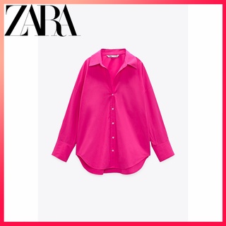 Zara ใหม่ เสื้อเชิ้ตแขนยาว คอปก เรียบง่าย สําหรับผู้หญิง