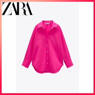 Zara ใหม่ เสื้อเชิ้ตแขนยาว คอปก เรียบง่าย สําหรับผู้หญิง