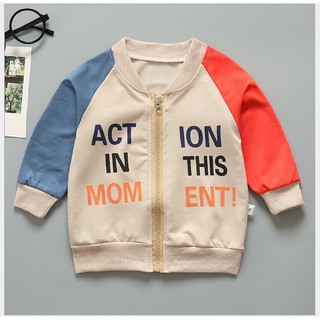 เสื้อกันหนาวเด็กแขนยาว Action in this moment มีซิปผ่าหน้า (สินค้าพร้อมส่งในไทย)