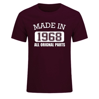 [S-5XL]เสื้อยืด ผ้าฝ้าย คุณภาพสูง พิมพ์ลาย Made in 1968 All Original Parts 50 Years of Being 50th Birthday