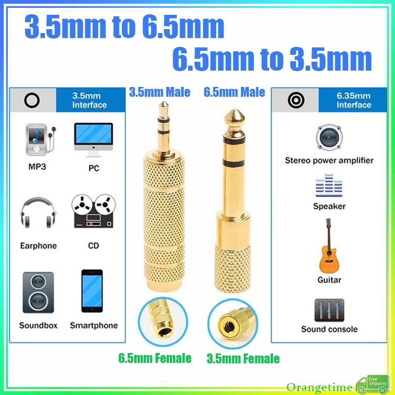 【จัดส่งรวดเร็ว】อะแดปเตอร์แปลงเสียงสเตอริโอ 3.5 มม. เป็น 6.5 มม. 6.5 มม. เป็น 3.5 มม. ตัวผู้ เป็นตัวเมีย
