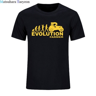 ROUND คอลูกเรือเสื้อยืดแขนสั้น พิมพ์ลาย Farmer Evolution แฟชั่นฤดูร้อน สําหรับผู้ชาย-4XL