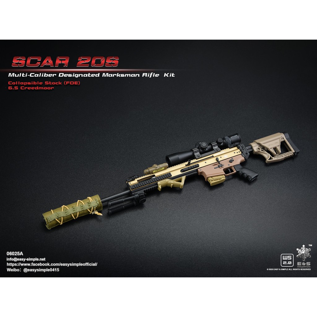 [ใส่โค้ด SEPIHO90 ลดเพิ่ม 100-]Easy&Simple 06025A SCAR 20S Multi Caliber DMR Kit Collapsible Stock (