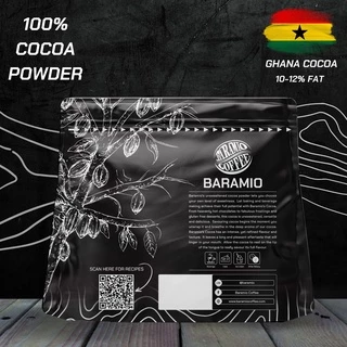 Baramio ผงโกโก้กาน่าแท้100% ชนิดสีเข้ม คีโตทานได้ ถุง 500 กรัม ชงได้ 50 แก้ว (มีราคาส่ง)