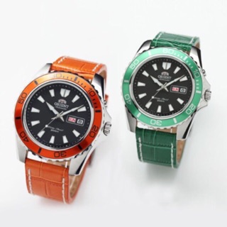 ORIENT นาฬิกาข้อมือผู้ชาย สีส้ม สายหนัง รุ่น FEM75004B9