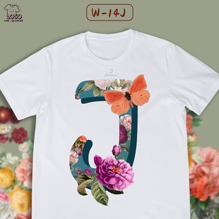 [S-5XL]ผ้าฝ้าย 100% เสื้อลายตัวอักษร ABC BLOSSOM ดอกไม้ (J K L)