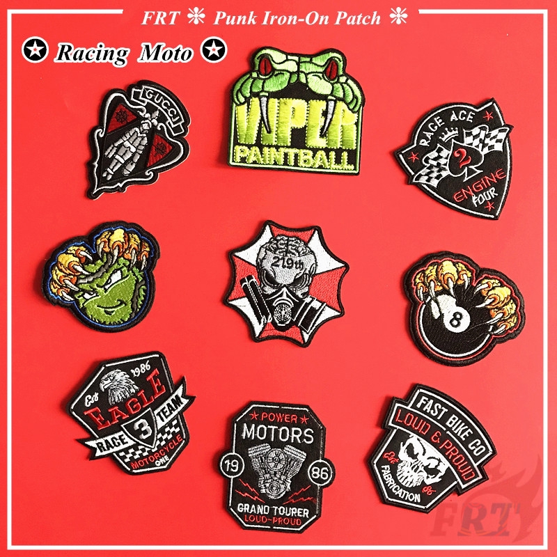 แผ่นผ้า ปักลายรถแข่ง moto - punk jdm สำหรับรีดตกแต่งเสื้อผ้า 1 ชิ้น