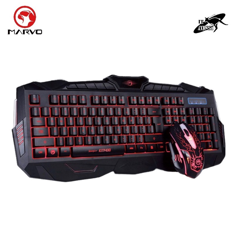 Marvo KM400 Gaming Mouse + Keyboard คีย์บอร์ด+เม้าส์เกมมิ่งมีไฟ