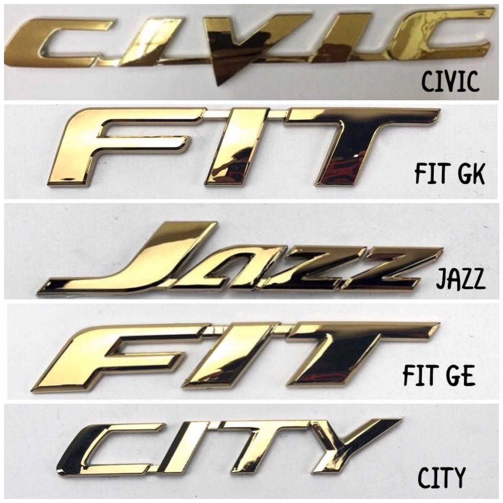 Honda Jazz Gold Logo Emblem Honda City Gold Logo Emblem Honda FIT JAZZ GK Gold Logo Honda Jazz GE Go
