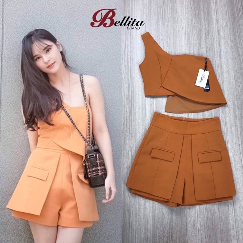 Bellita  set เสื้อ+กางเกง สีส้ม