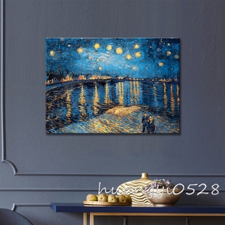 ผ้าใบจิตรกรรมภาพวาดสไตล์นอร์ดิกที่มีชื่อเสียง Van Gogh Starry Night บทคัดย่อจิตรกรรมภาพวาดงานศิลปะตกแต่งบ้านตกแต่งโปสเตอร์ห้องนั่งเล่นตกแต่งฝาผนัง Unframed