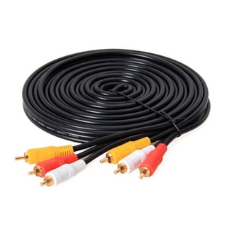 Umbrella 10M สายAV Video Stereo Audio RCA Cable สาย 3หัวออก 3หัว สำหรับ DVD TV ยาว 10เมตร (สืดำ)