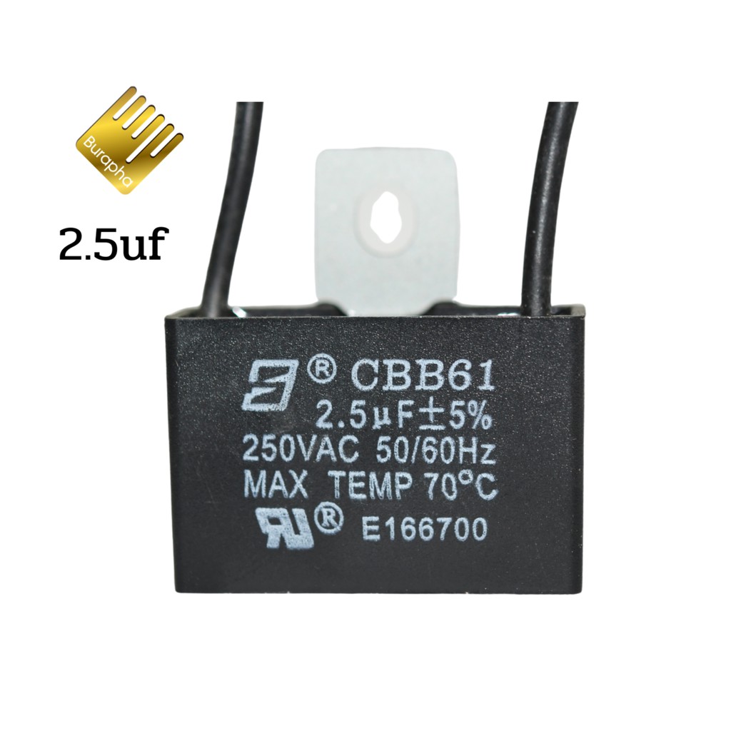 คาปาซิเตอร์พัดลม 1uf 1.2uf 1.5uf 1.8uf 2.0uf 2.5uf 3.0uf รหัส120