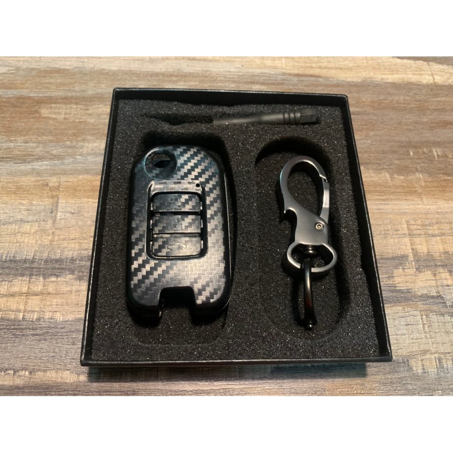 กรอบ เคฟล่า แบบด้าน ใส่กุญแจรีโมทรถยนต์ Honda Jazz GK City GM6 BRV Mobilio (กุญแจแบบพับได้) -ส่งฟรี 