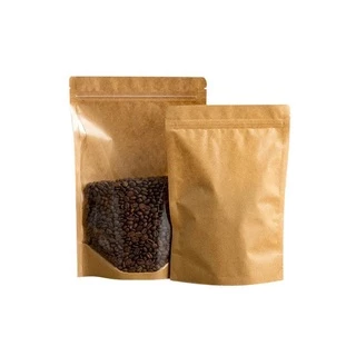 ถุงคราฟท์ หน้าใสหลังคราฟท์ ถุงซิปล็อค (โค้ด7FMF3RN ลด10%) 50ใบ(มีปลายทาง)Brown Kraft